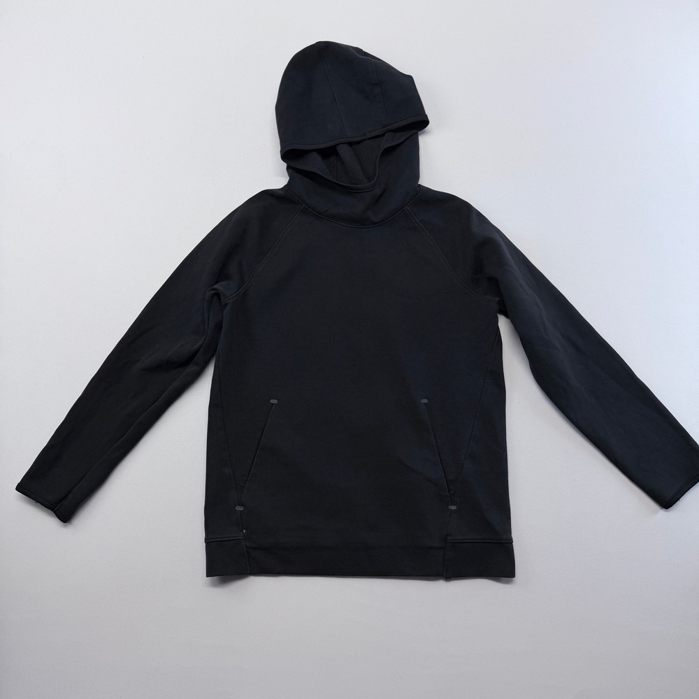 Old Navy Active Boys Dynamic Fleece Pullover Hoodie Black Size L 10-12 Stretch